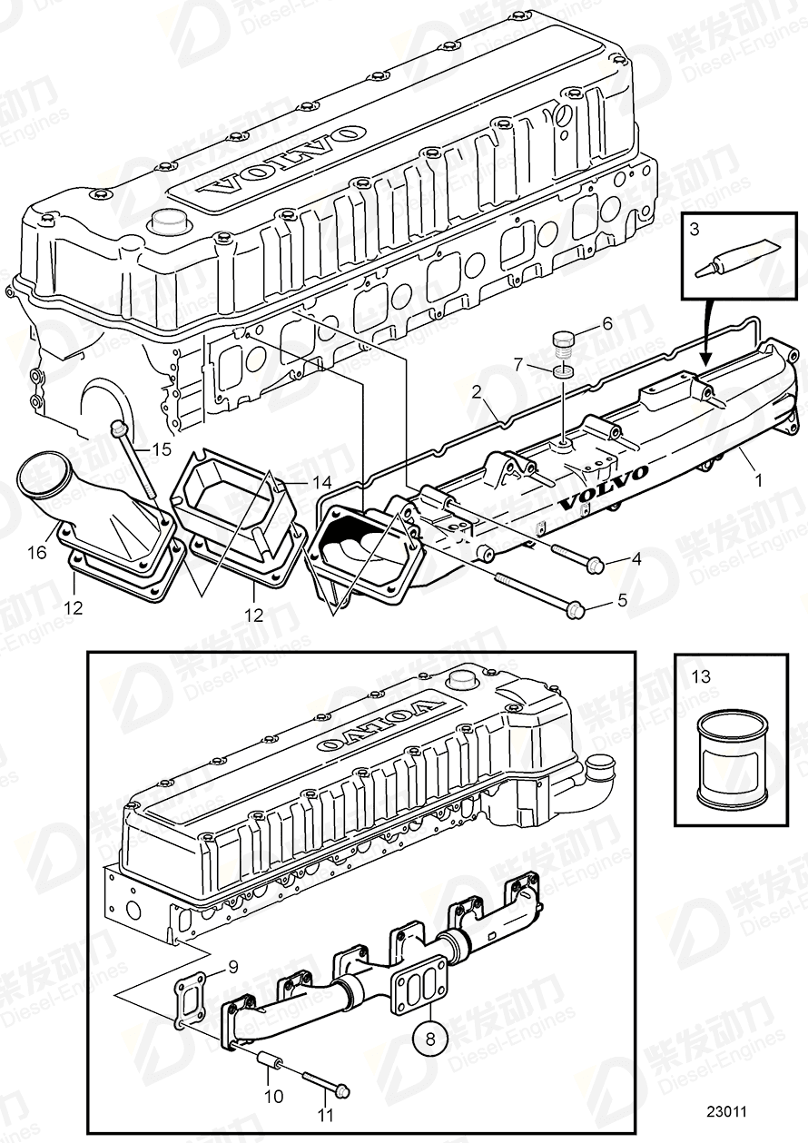 VOLVO Inlet manifold 20760094 Drawing